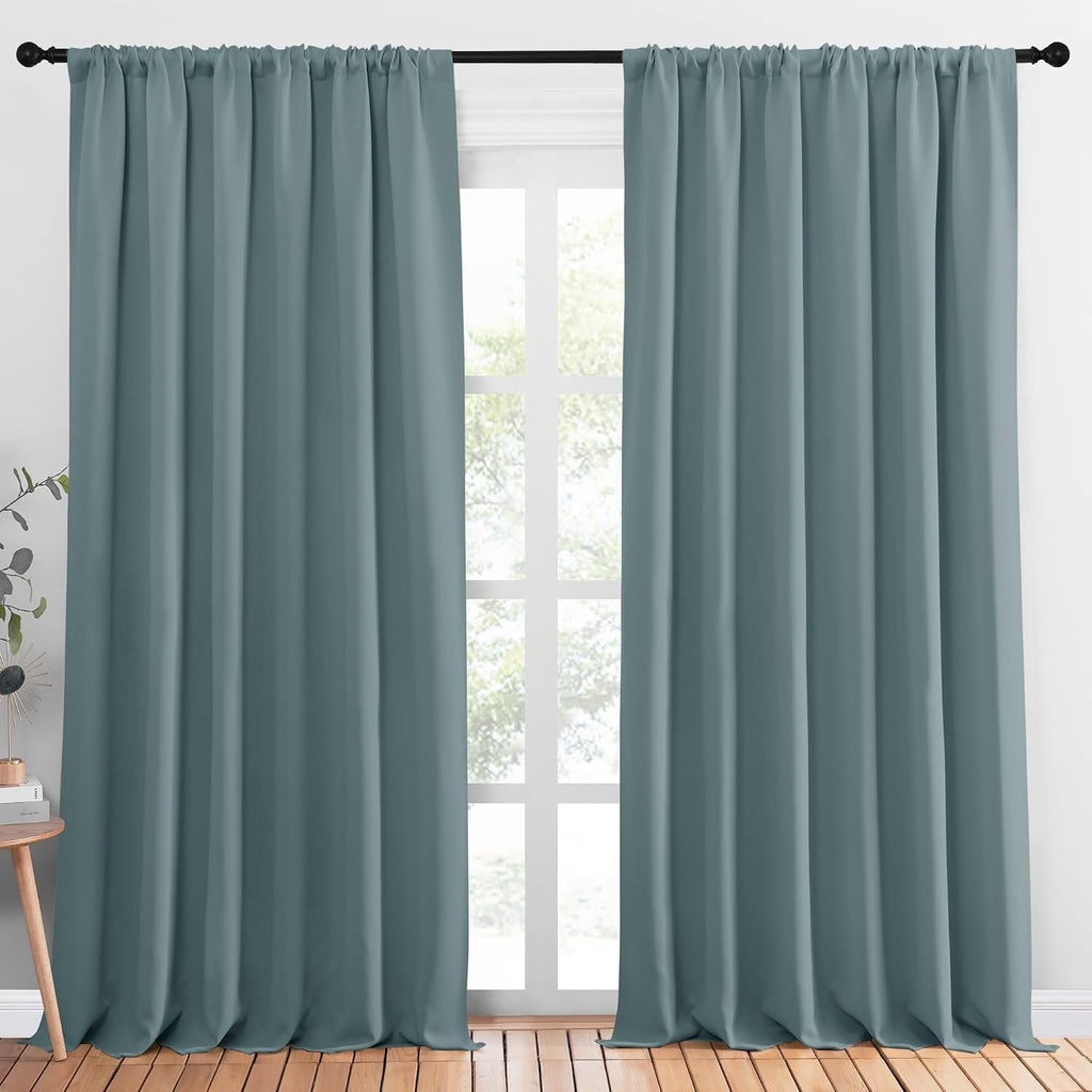 Nicetown 2 Panels Blackout Curtains, Rod Pocket Thermal Insulated Drapess for Bedroom, Privacy Protection easy maintenance Heavy Duty…