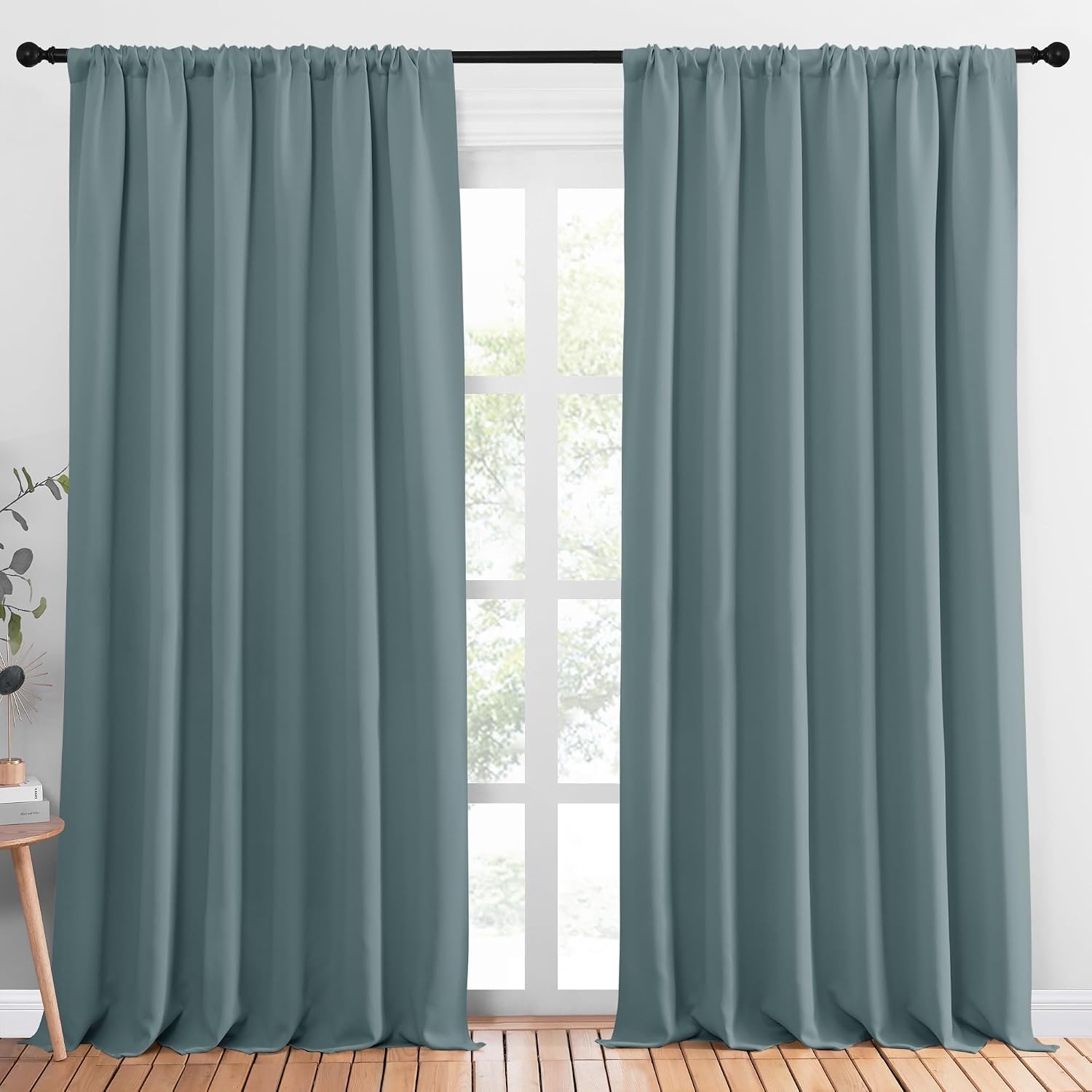 Nicetown 2 Panels Blackout Curtains, Rod Pocket Thermal Insulated Drapess for Bedroom, Privacy Protection easy maintenance Heavy Duty…