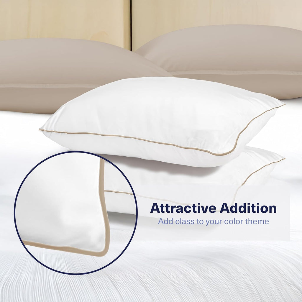 KickoffHome Kickoff Viscose Bamboo Pillowcase, Queen, Set of 2, 100% Organic Hidden Zippered Viscose Bamboo Pillow Case Queen Size, Cooling…