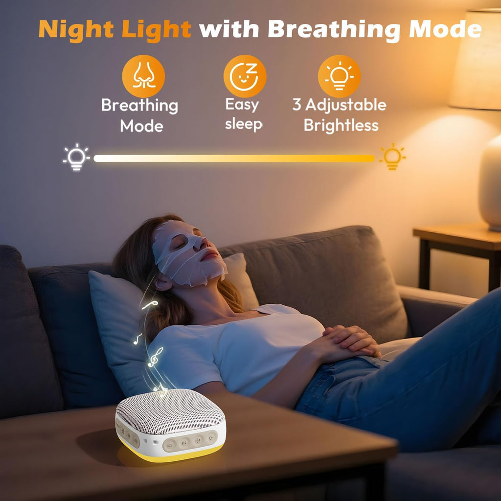 Portable Sound Machine for Travel, White Noise Sound Machine for Sleeping, 52-Hour Lasting Mini Noise Machine with 21 Quality Non-looping…