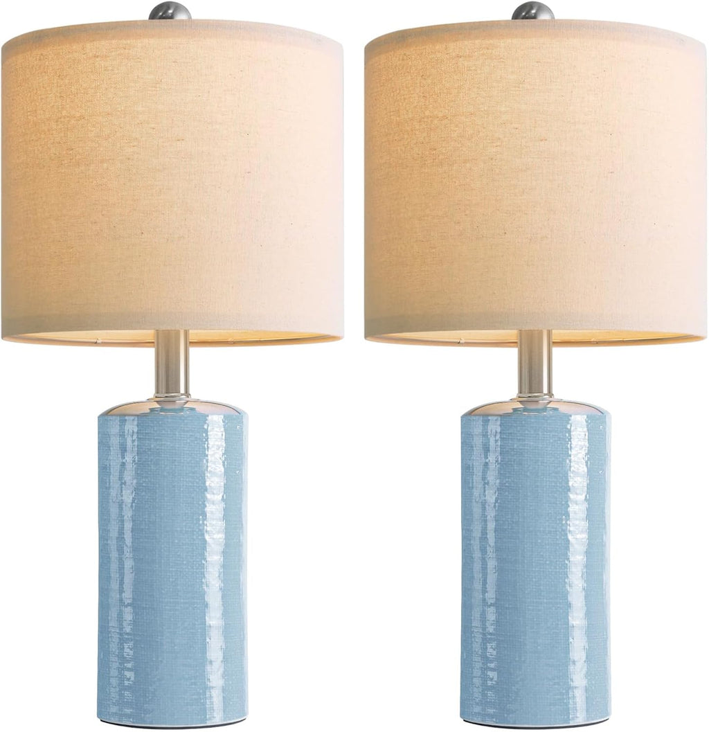 G-SAFAVA 20.5" Small Table Lamps for Living Room Lamp Set of 2 Ceramic Lamps for Bedroom Bedside Lamps Modern Boho Lamps for Night Stands…