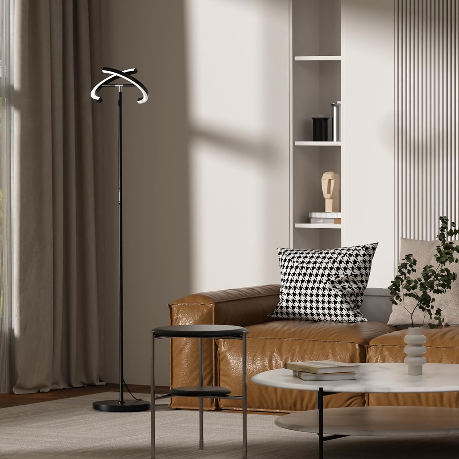 SIBRILLE LED Floor Lamp - Rotatable Standing Lamp with Touch & Remote Control, 3000-6000K, 22W Modern Floor Reading Light, Dimmable…