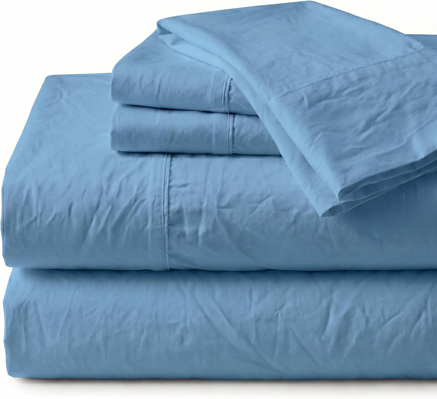 Perupima Peru Pima 285 Thread Count Percal Twin Sheet Set - 100% Peruvian Pima Cotton, 3 Piece (Flat, Fitted, 1 Pillowcase) - Cooling, Cris…