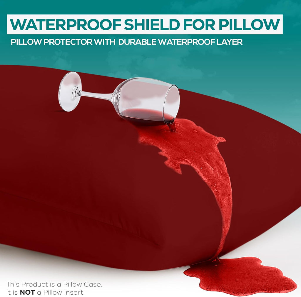 Utopiabedding Utopia Bedding 100% Waterproof Pillow Protectors with Zipper Queen Size (Set of 2), Bed Bug and Dust Mite Proof Zippered Pill…