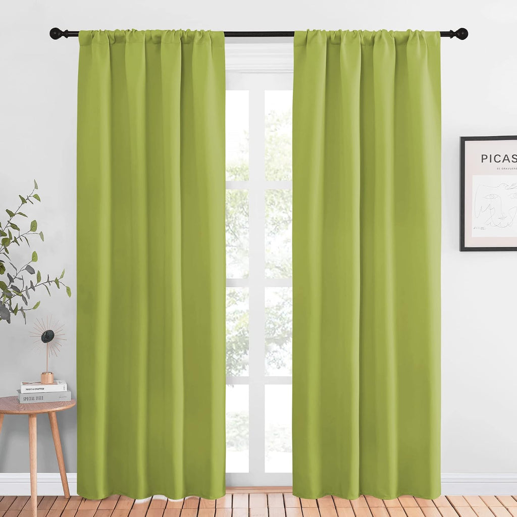 NICETOWN Blackout Curtain Panels for Living Room - Thermal Insulated Rod Pocket Top Blackout Drapes for Kid's Room (1 Pair, 42 x 84 Inch…