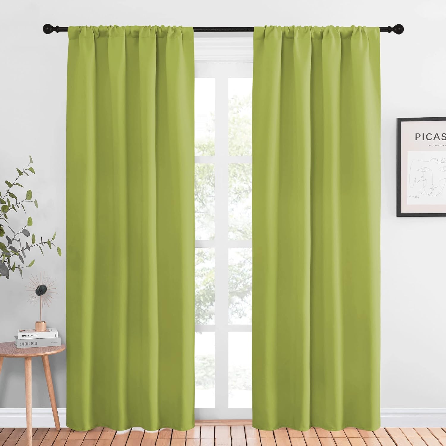 NICETOWN Blackout Curtain Panels for Living Room - Thermal Insulated Rod Pocket Top Blackout Drapes for Kid's Room (1 Pair, 42 x 84 Inch…