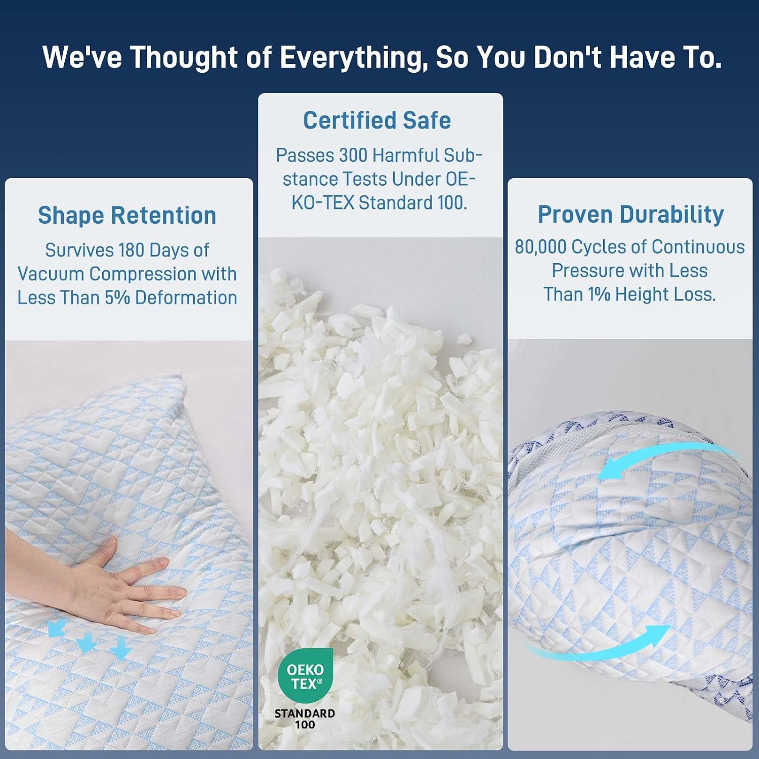 Cotelovo Shredded Memory Foam Soft Bamboo Viscose Pillows Adjustable Hypoallergenic Hotel Quality Bed Pillows for Side, Back and Stomach…