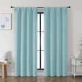 Simplebrand Ava Aqua Blackout Curtains for Bedroom 72 Inch Length 2 Panels Set, Privacy Thermal Insulated Rod Pocket Window Curtains for Pa…
