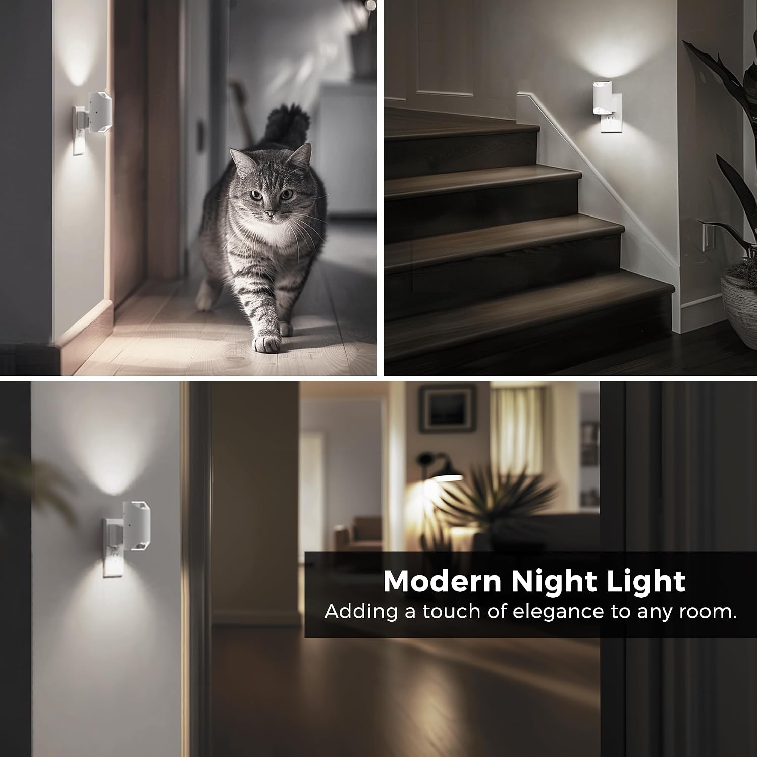L LOHAS LED Night Light, Night Lights Plug into Wall, 5000K Daylight White, Dimmable Night Light 0-100LM with Light Sensor, Plug in Night…