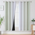 Estelartextiler Estelar Textiler Sage Green and Greyish White Blackout Curtains 72 Inch Length 2 Panels Set, Room Darkening Grommet Ombre C…