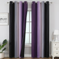 Estelartextiler Estelar Textiler Purple and Black Ombre Blackout Curtains for Bedroom, Thermal Insulated Gradient Blackout Drapes, Full Roo…