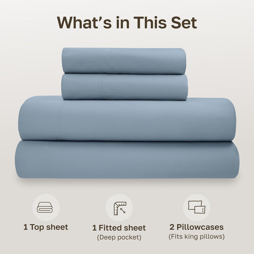 CaliforniaDesignDen California Design Den Cal King Sheets Set - Soft 100% Organic Cotton Sheets with Deep Pockets, Crisp Percale, Breathabl…