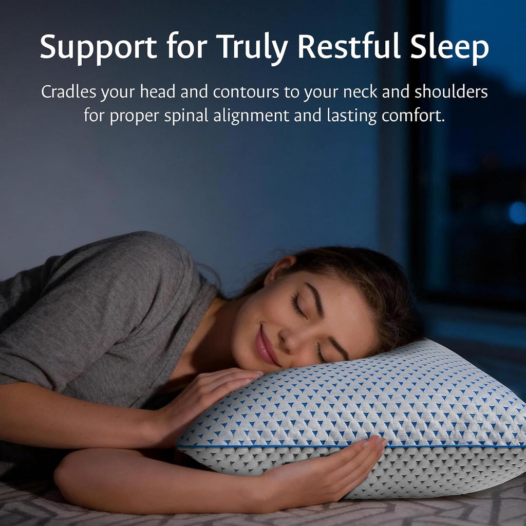 Fulocean Cooling Pillows King Size 1 Pack for Sleeping, Adjustable Shredded Gel Memory Foam Cool Pillows for Side, Back, Hot Sleeper, Mediu…
