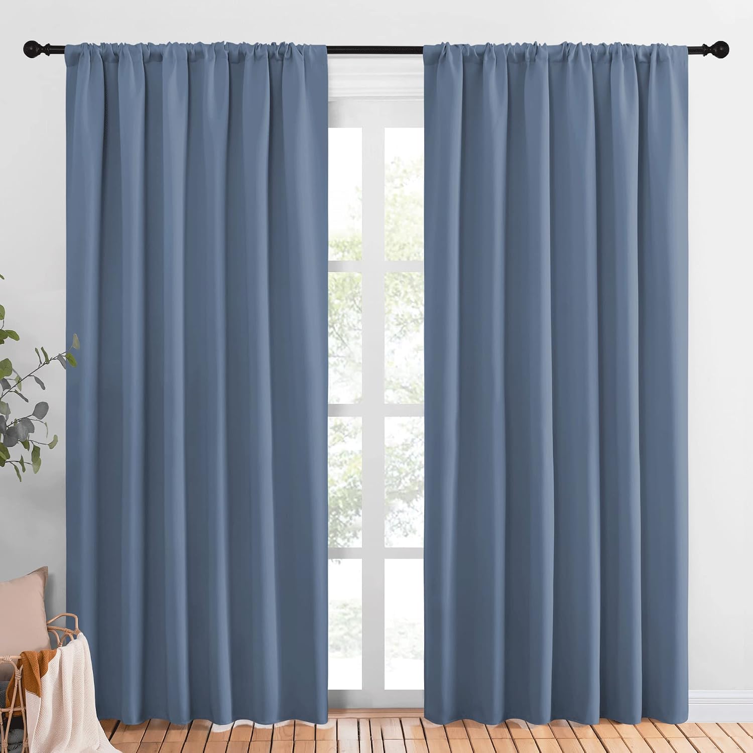 NICETOWN Living Room Curtains, Blackout Curtain Panels, Window Treatment Energy Saving Thermal Insulated Solid Rod Pocket Blackout…