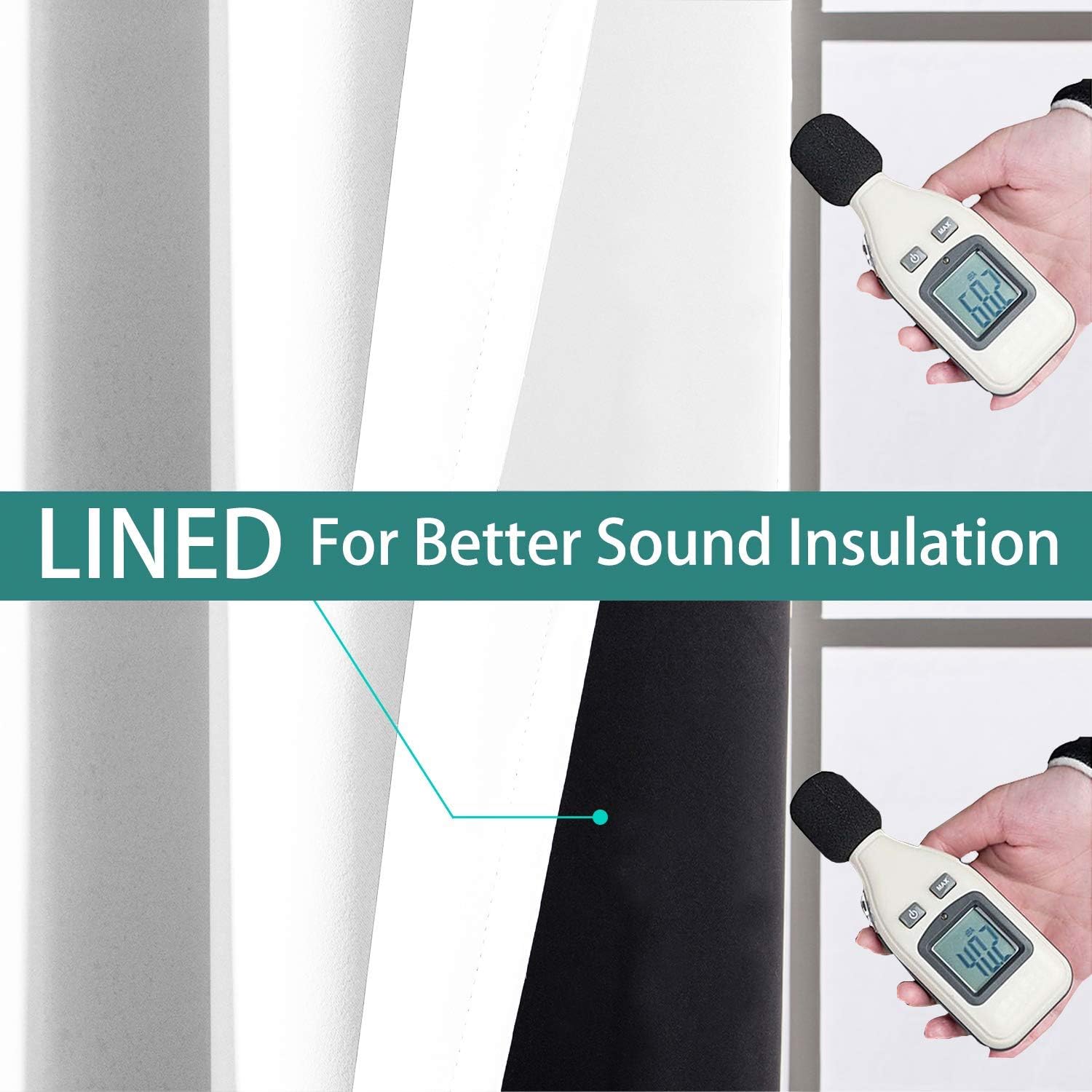 Yakamok 100% Blackout Curtains 108 Inches Long, 2 Thick Layers Thermal Insulated Curtain Panels for Bedroom, Full Light Blocking Drapes wit…