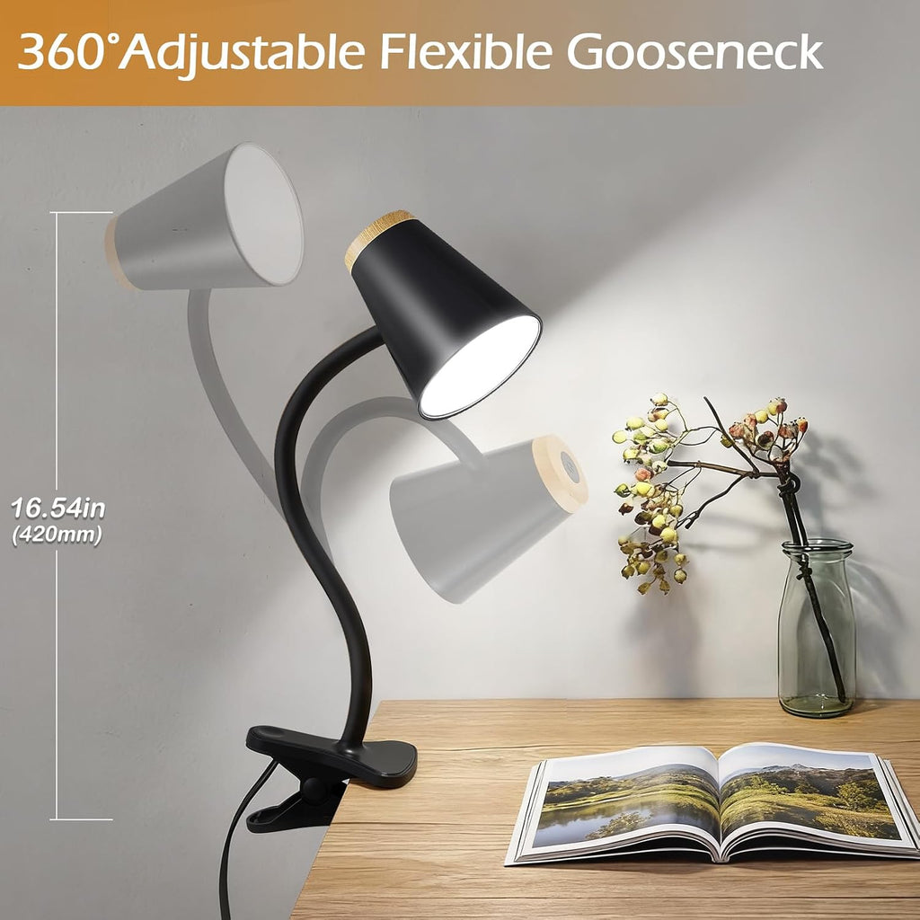 WelcometoEJIAXIN EJIAXIN Clip on Desk Lamp for Home Office - Small LED Touch Dimmable Reading Light for College Dorm Room - Adjustable Flex…