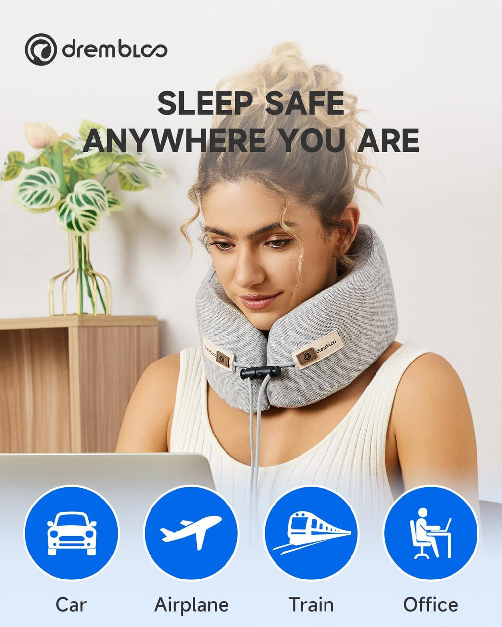 Neck Pillow Airplane, CertiPUR-US® BASF Memory Foam Travel Pillows with Comfortable Breathable Cover, Ergonomic Design Compact Airplane…