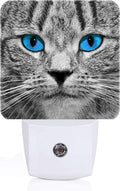 Blue Eyes Cat Night Light, Plug Into Wall with Dusk to Dawn Light Sensors, Warm Nightlights for Bedroom, Bathroom, Hallway, Kitchen, Gifts…