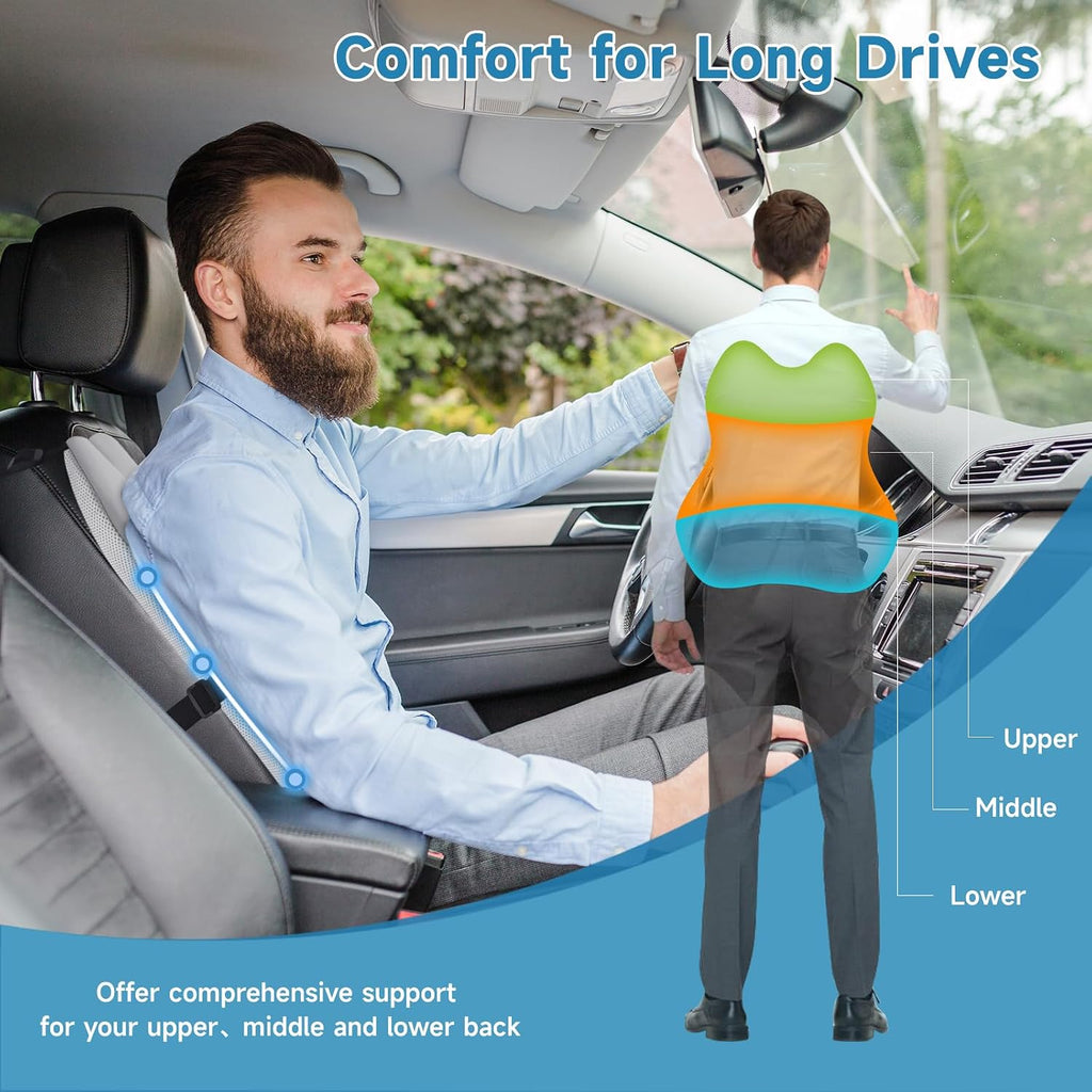 Niceedaybrand Lumbar Support Pillow for Office Chair Car, Gaming Chair Lower Back Memory Foam Cushion with 3D Soft Cover Enhance Your Drivi…