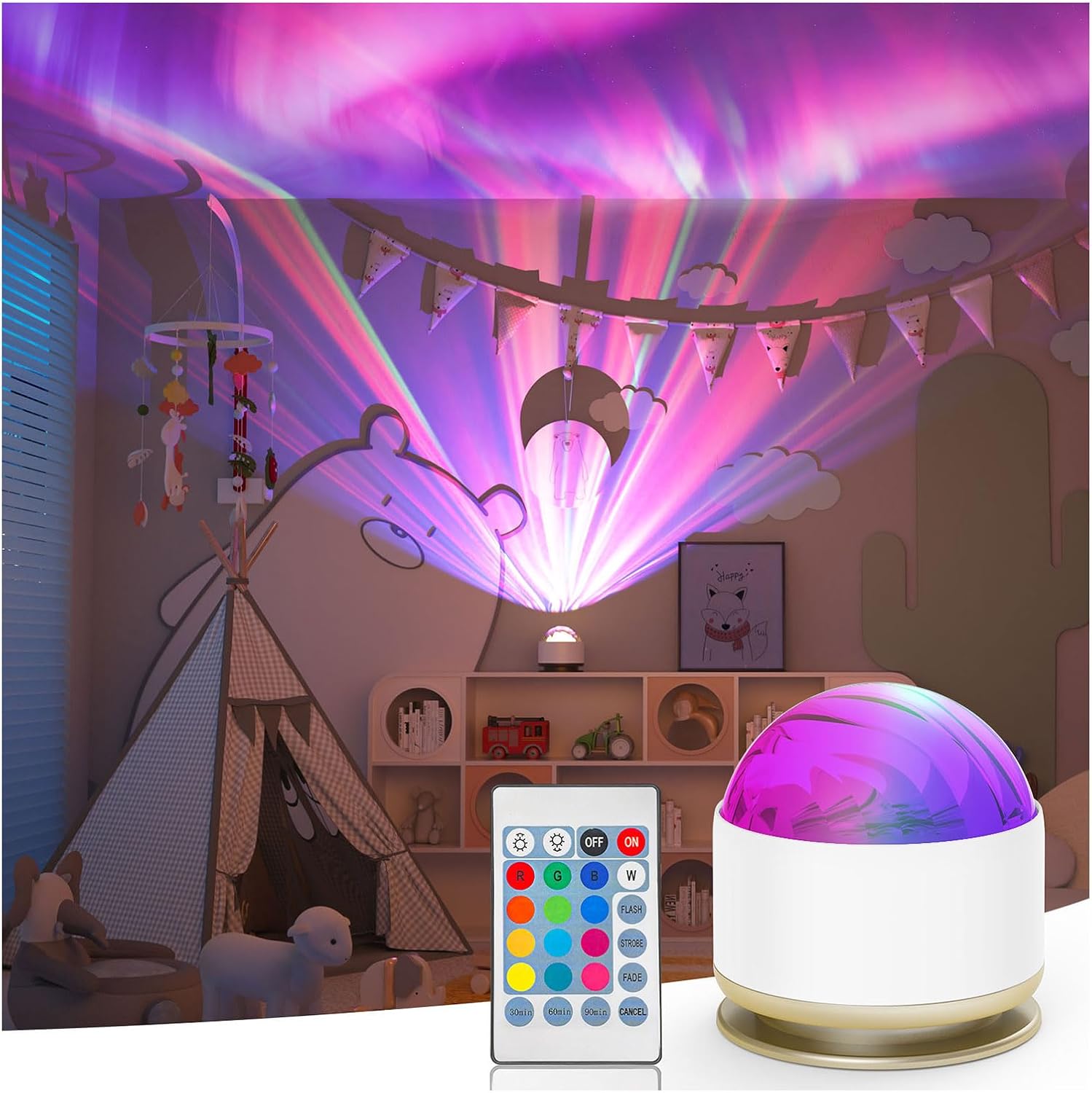 HUMIIEYE Northern Lights Projector, 13 Colors Aurora Night Light Projector for Bedroom, 3 Timers, Remote Galaxy Light Projector, Memory…