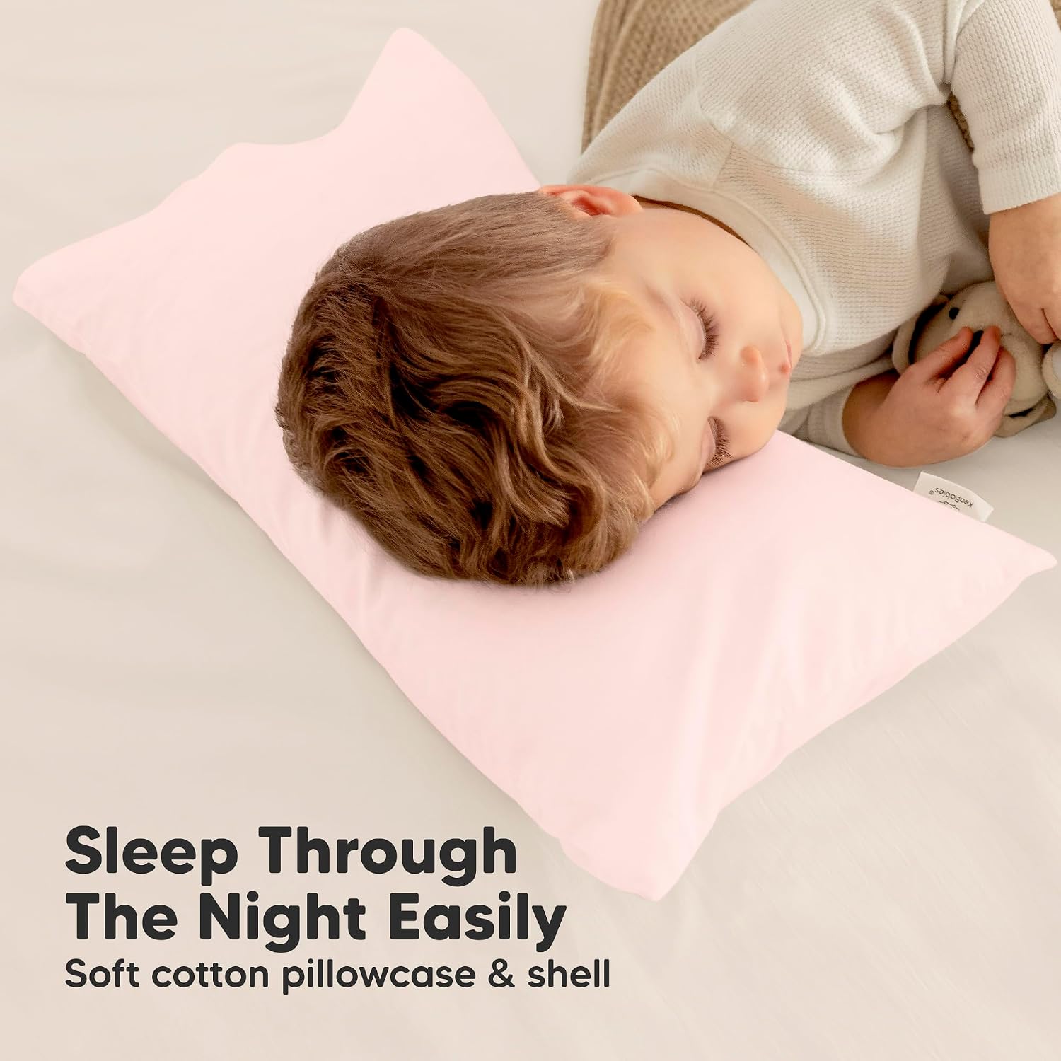 Toddler Pillow with Pillowcase - 10x18 My Little Dreamy Kids Travel Bed Pillows for Sleeping, Organic Cotton Small Pillowcase, Soft &…