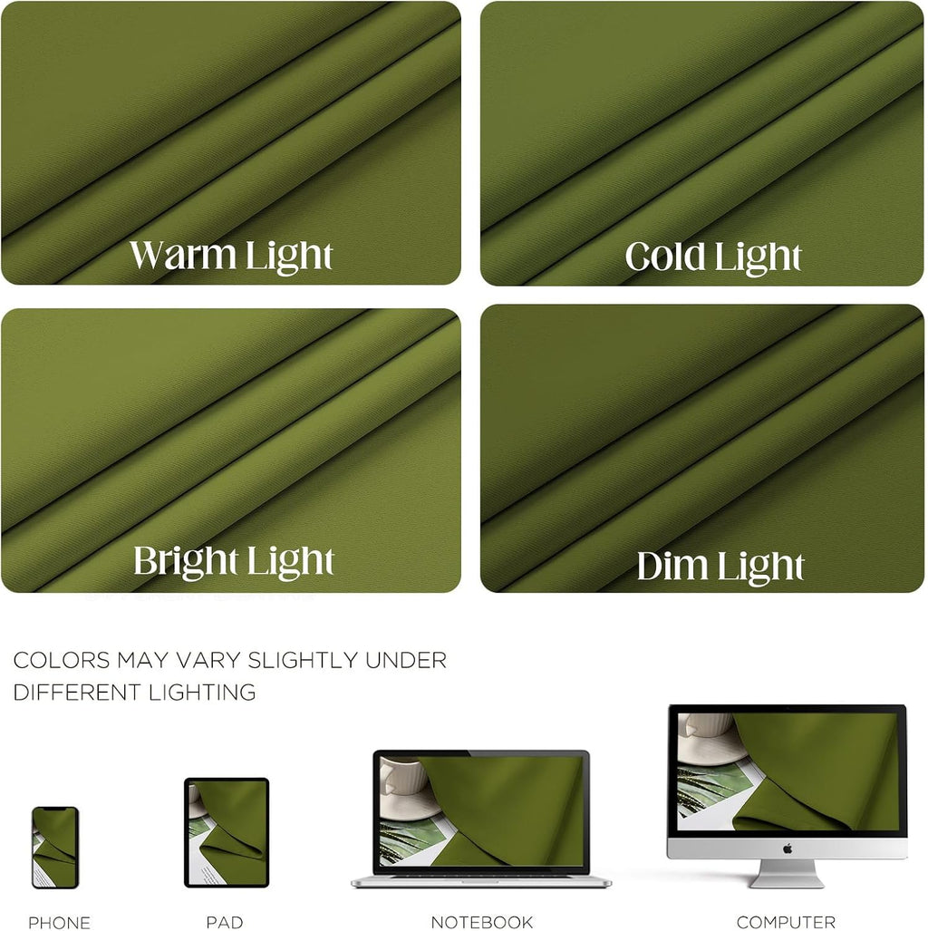 Cucraf Green Blackout Curtains 96 inch Length 2 Panels Set, Room Darkening Drapes for Living Room Bedroom, Thermal Insulated Light Blocking…