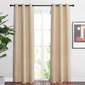 Nicetown Blackout Farmhouse Curtains - Thermal Insulated Solid Grommet Vertical Drapes Room Darkening Window Treatments for Bedroom (Biscot…