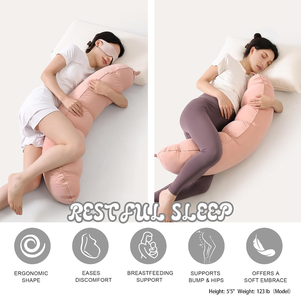 Peallow(Pat. Pend) – Long Round Body Pillow for Adults, Bolster Pillow for Sleeping, Soft and Supportive Pillow for Sleeping & Lumbar…