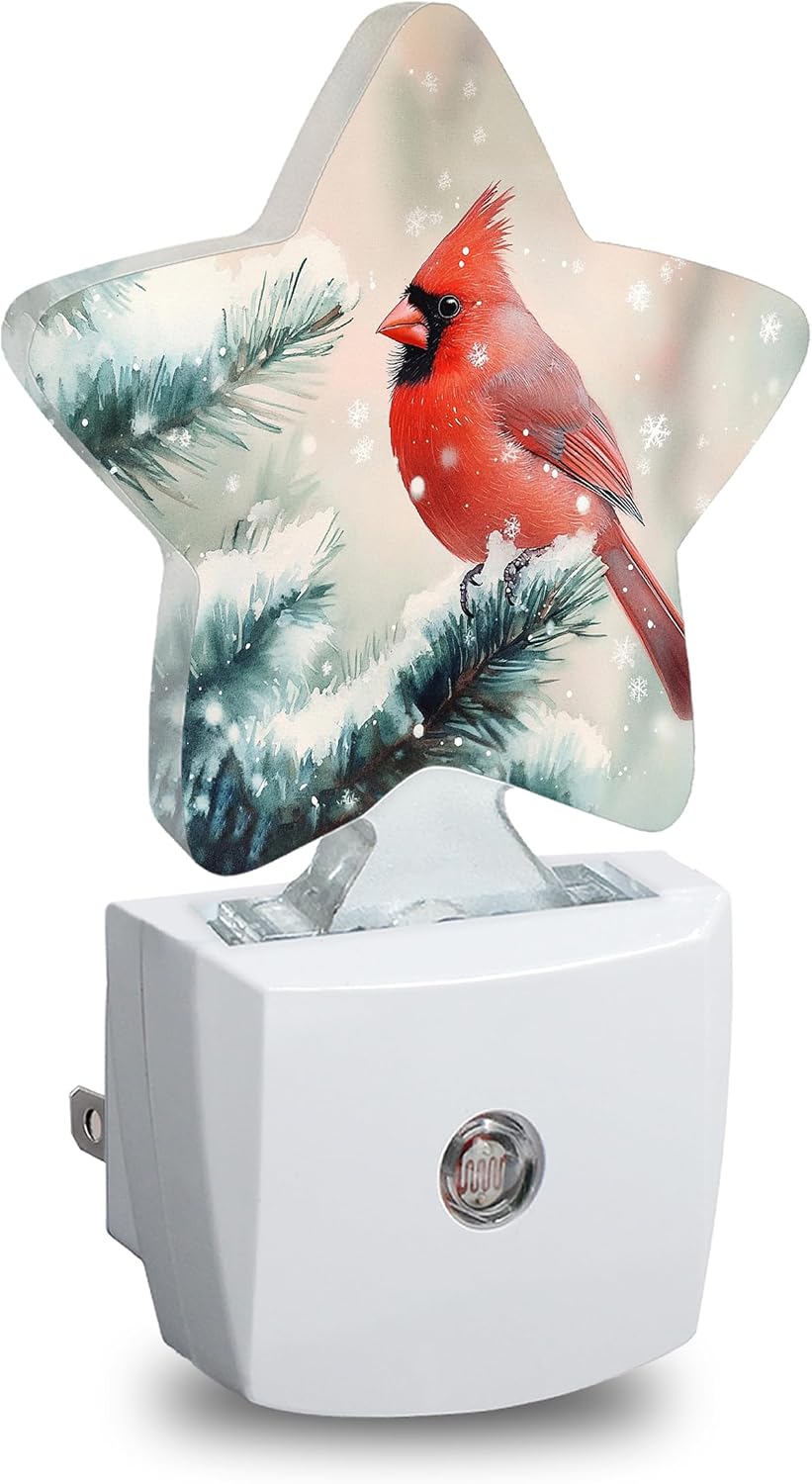 Cardinal Star Night Light Plug in, Soft Glow Night Light for Kids Bedroom Nursery, Gentle Warm Light for Sleep, Compact Lamp for Hallway…