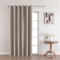 Joydeco Modern Linen Blackout Curtains, 100"W x 120"L, 1 Panel for Bedroom & Living Room, Thermal Insulated, Grommet Top