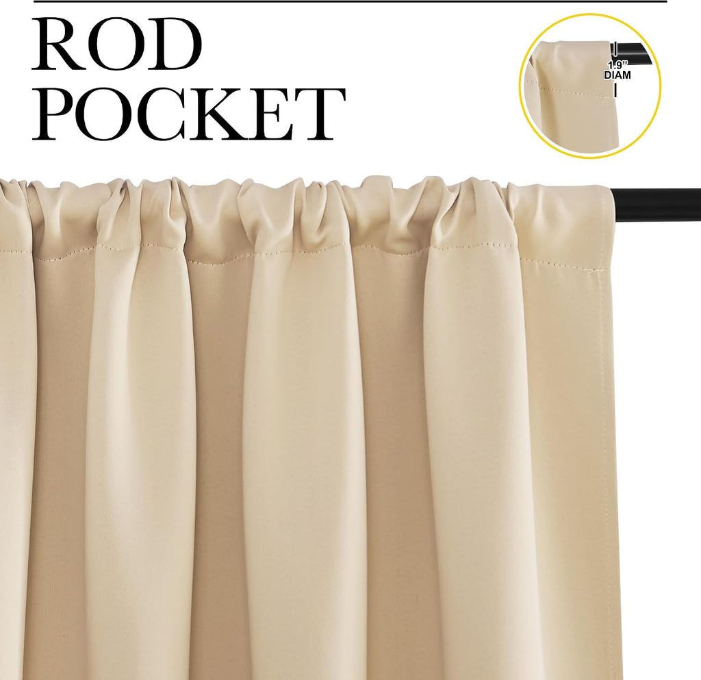 NICETOWN Blackout Room Darkening Curtains - Home Decoration Light & Noise Reducing Thermal Insulated Window Draperies with Rod Pocket Top…