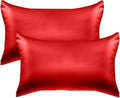 Elegantcomfort Elegant Comfort 2-Pack Cooling Viscose Satin Pillowcase Set with Hidden Zipper Closure, Silky Smooth for Hair and fabric…
