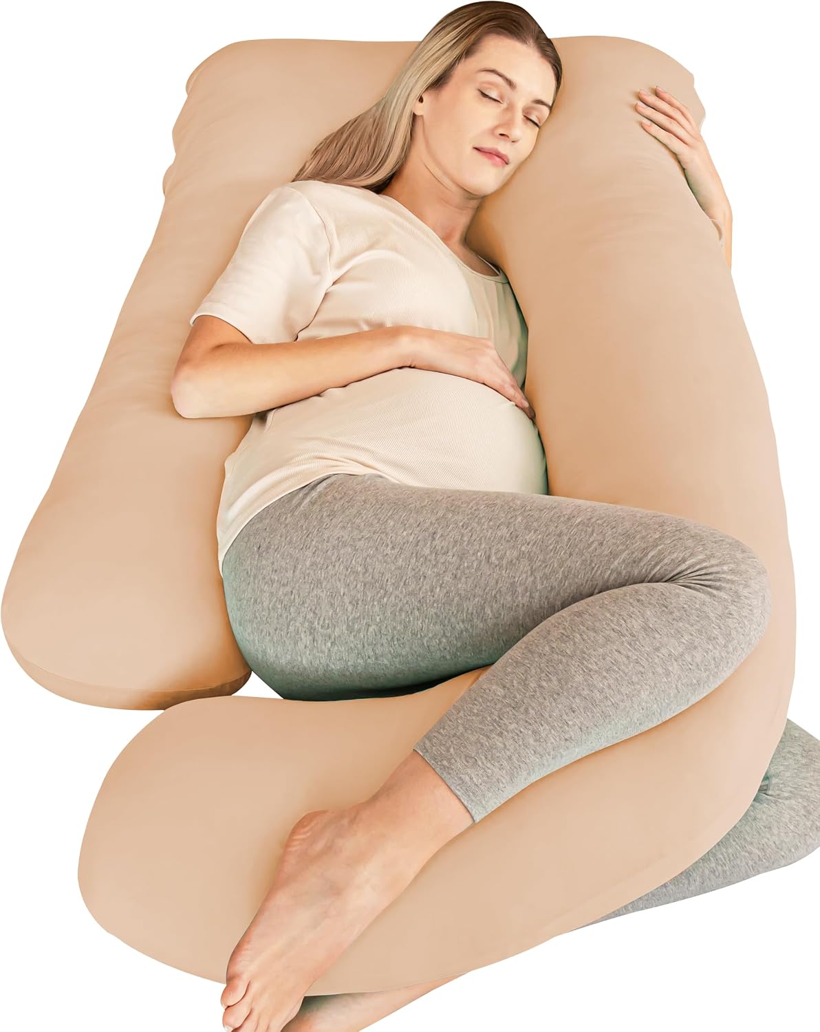 Cute Castle Cooling Cover Pregnancy Pillows, Soft U-Shape Maternity Pillow with Removable Cover - Full Body Pillows for Adults Sleeping…