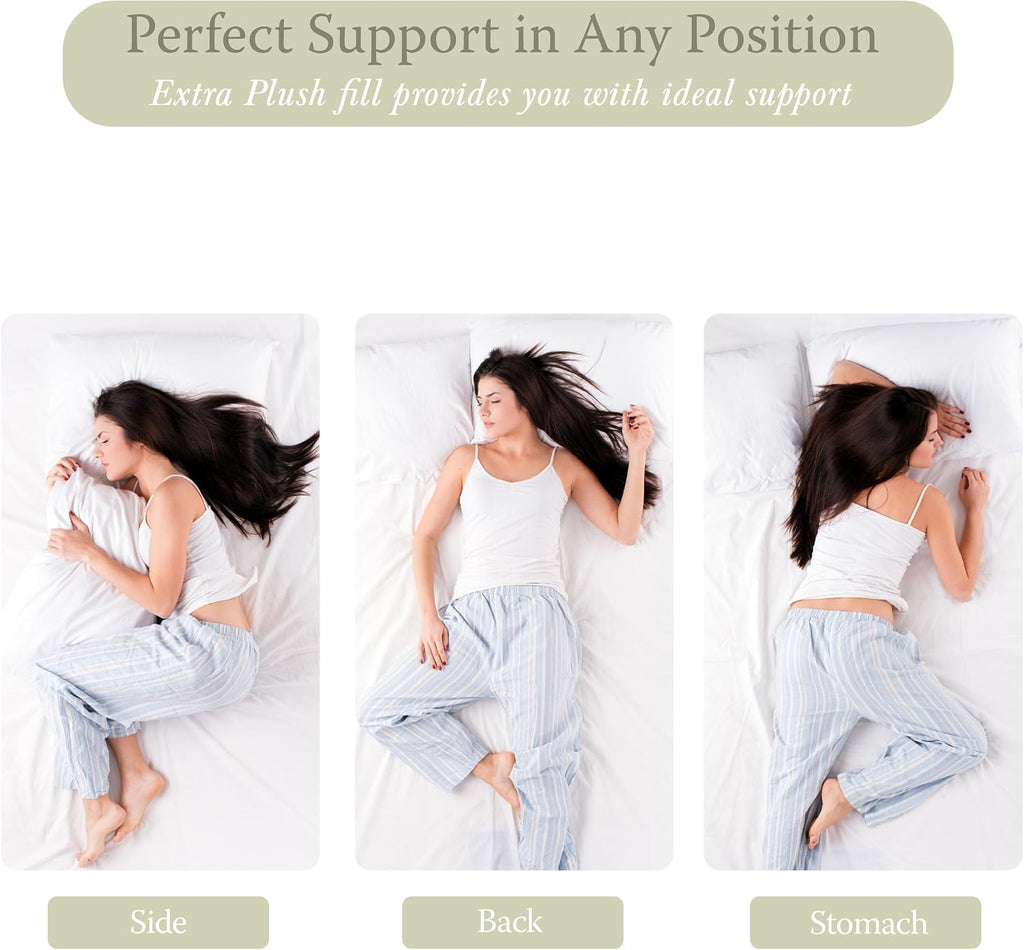 Threadmill Bed Pillows Queen Size Set of 2 | Soft Down Alternative Cooling Bed Pillow for Sleeping | Soft Pillows for Bed | 20x30 Hotel…