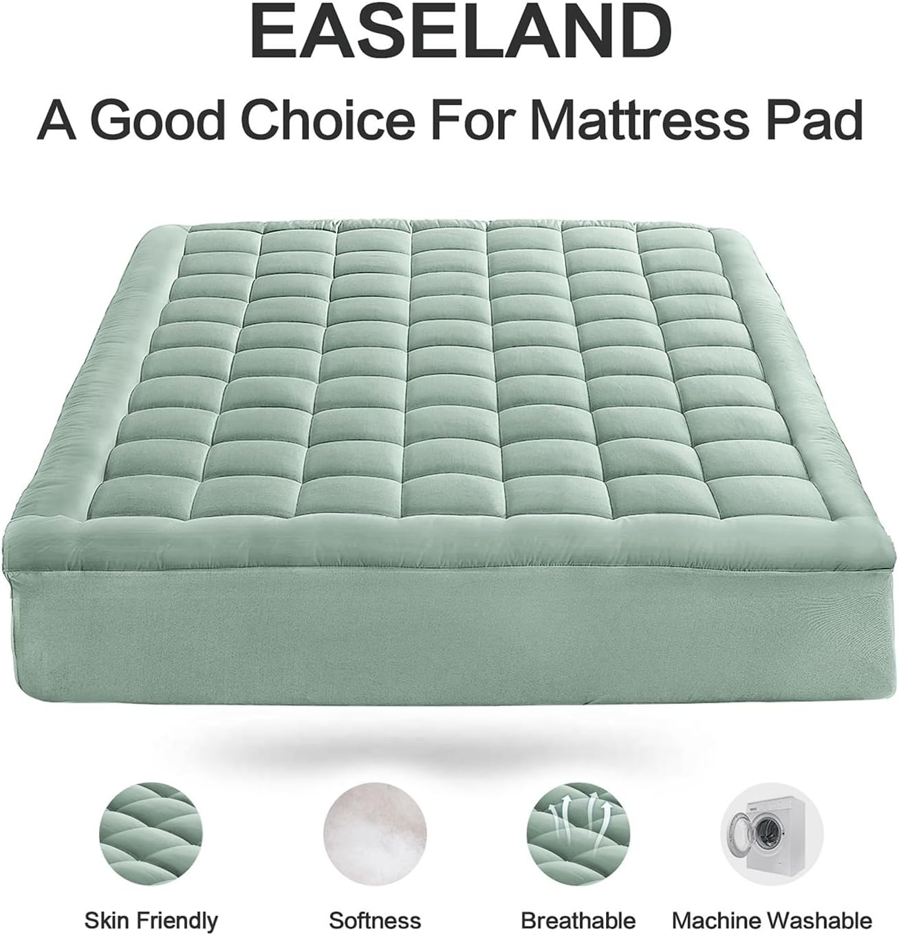 EASELAND Full Size Mattress Pad Pillow Top Mattress Cover Quilted Fitted Mattress Protector 8-21" Deep Pocket Cooling Mattress Topper…