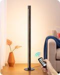 EDISHINE Floor Lamps for Living Room, Upgraded Dual-Sided Lighting, Wooden Corner Floor Lamp, LED Corner Lamp with Remote/Foot Control…