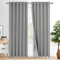 Xwzo Full Shading Blackout Curtains 84 Inches Length with Tiebacks- Heat and Light Blocking Ring Top Window Drapes with Black Liner for Bed…