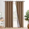 Xwzo 100% Blackout Curtain Panels - Thermal Insulated Black Liner Curtains, Noise Reducing and Heat Blocking Drapes for Hall and Studio Win…