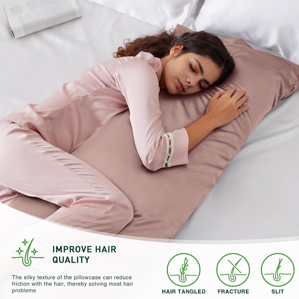 Lovescabin Love's cabin Satin Body Pillowcase 20x54, Cooling Pillow Cover for Hair and Skin, Silky Smooth with Envelope Closure, Similar to…