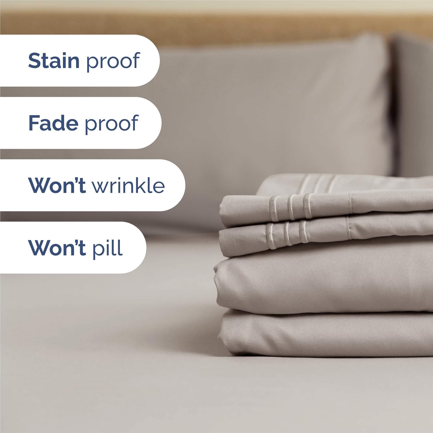 King Size 4 Piece Sheet Set - Comfy Breathable & Cooling Sheets - Hotel Luxury Bed Sheets for Women and Men - Deep Pockets, Easy-Fit…