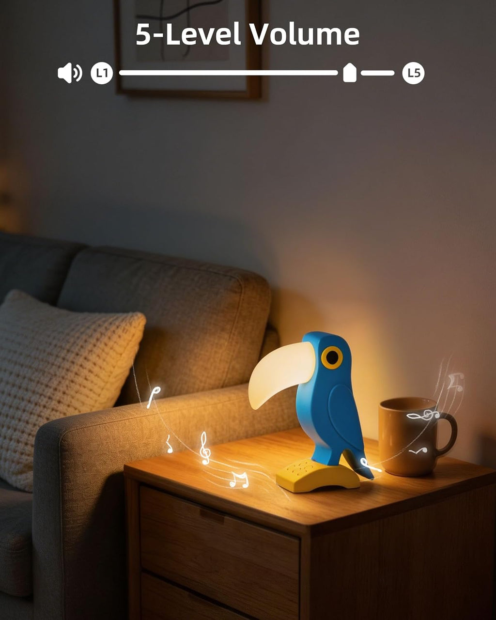 White Noise Sound Machine With 30 Soothing Sounds 7 Colors Night Light, Toucan White Noise Machine for Kids Adults Sleep Machines 5 Volume…