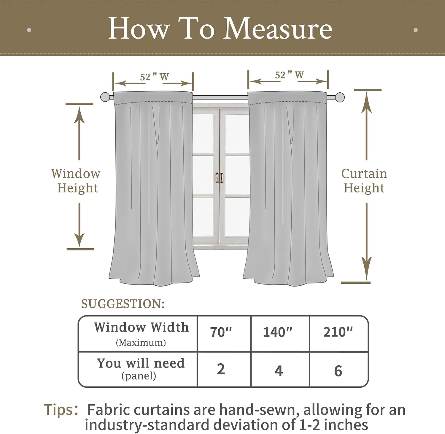 Lamit Taupe Velvet Curtains 72 Inch for Living Room, Thick Thermal Room Darkening Drapes Elegant Back Tab and Rod Pocket Room Decor Panels…