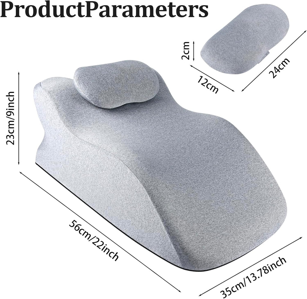 Ergonomic Contoured Support Pillow, 27°Angle Wedge Memory Foam Pillow, Multi-Functional Neck Back Waist Pillow for Bed Sleeping &…