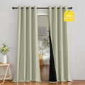 Nicetown 100% Blackout Muted Beige Curtains 84 inches Long, Grommet Energy Saving Thermal Insulated Window Treatments Lightweight for Bedro…
