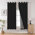 Joydeco 100% Blackout Curtains 72 Inch Long, Black Black Out Curtains for Bedroom Windows, Room Darkening Thermal Insulated Short…