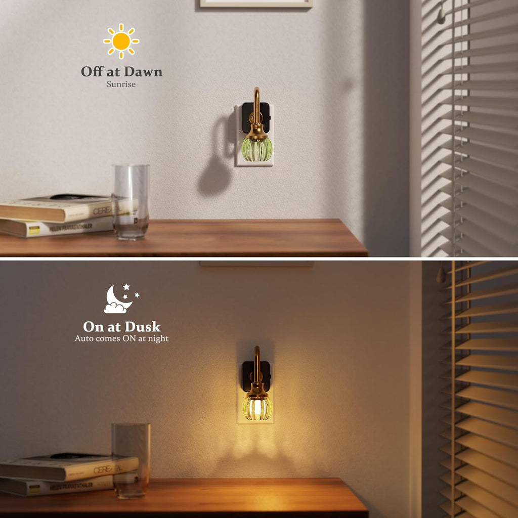 JandCase Night Light, Night Lights Plug into Wall, Green Tulip LED Nightlight, 0-100 LM Dimmable Nightlights, Dusk to Dawn Sensor, 1W…