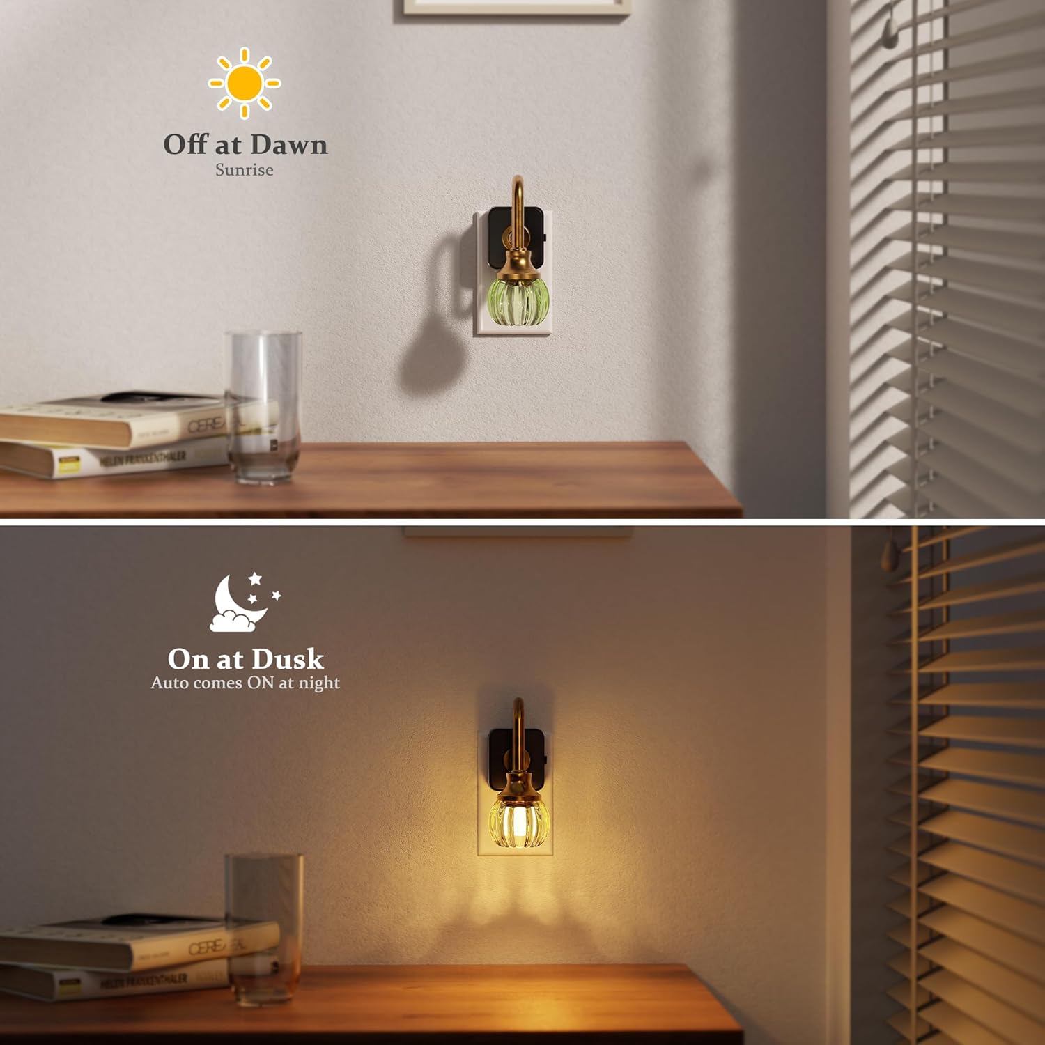 JandCase Night Light, Night Lights Plug into Wall, Green Tulip LED Nightlight, 0-100 LM Dimmable Nightlights, Dusk to Dawn Sensor, 1W…