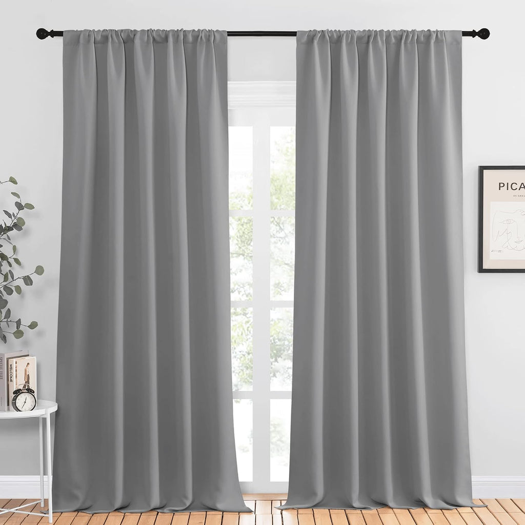 NICETOWN Living Room Curtains for Window - Energy Efficient & Noise Reducing Thermal Insulated Rod Pocket Blackout Drapes/Draperies for…