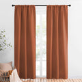 NICETOWN Blackout Curtains and Drapes - Thermal Insulated Solid Rod Pocket Blackout Draperies/Panels (Burnt Orange, 1 Pair, 34 by 84 inches)