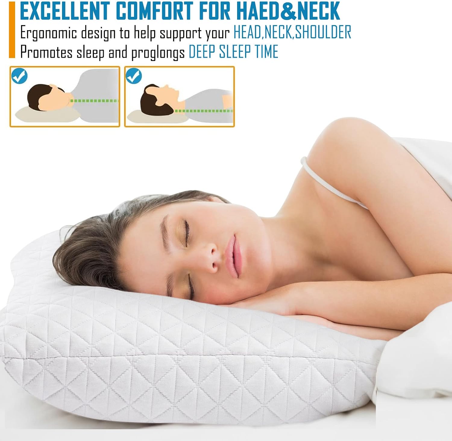 KEYOOHOME Shredded Memory Foam Pillows for Sleeping, Bed Pillows Standard Size Set of 2 Pack Cooling Adjustable, Good for Side and Back…